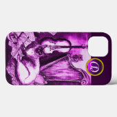 COQUES Case-Mate iPhone CHAT MUSICAL AVEC OWL EN ROSE PURPLE GEM MONOGRAM (Verso (horizontal))