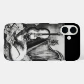 Coques Case-Mate iPhone CHAT MUSICAL, OWL, VIOLIN, HARP Black White Grey M (Verso (horizontal))