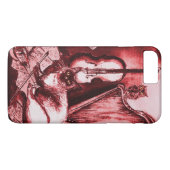 Coques Case-Mate iPhone CHAT MUSICAL, Rouge et Blanc (Dos (Horizontal))