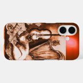 COQUES Case-Mate iPhone CHAT MUSICALE AVEC OWL DANS GEM SEPIA BROWN (Verso (horizontal))