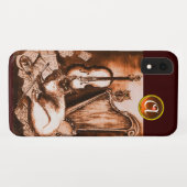 COQUES Case-Mate iPhone CHAT MUSICALE AVEC OWL DANS LE MONOGRAMME GEM SEPI (Dos (Horizontal))