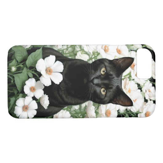 Coques Case-Mate iPhone chat noir (Dos (Horizontal))