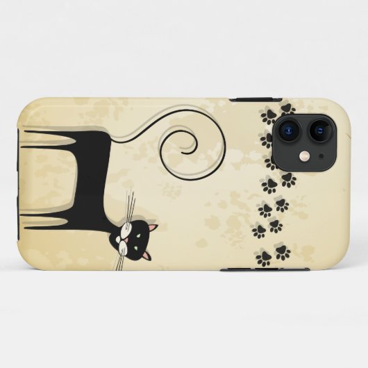 Coques Case-Mate iPhone chat noir (Dos (Horizontal))