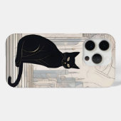 Coques Case-Mate iPhone Chat noir, art numérique (Verso (horizontal))