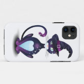 Coques Case-Mate iPhone Chat noir avec casquette de sorcière (Dos (Horizontal))