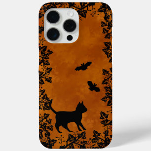 Coque iPhone 15 Pro Max Chat noir avec chauve-souris