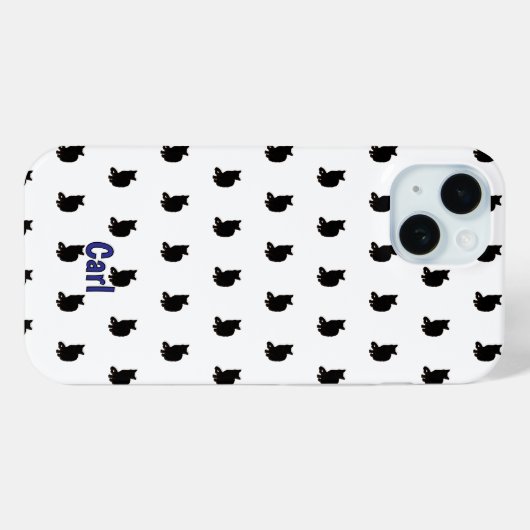 Coques Case-Mate iPhone Chat noir (blanc) (Verso (horizontal))