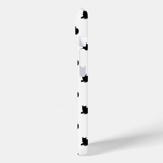 Coques Case-Mate iPhone Chat noir (blanc) (Verso / Gauche)