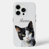 Coques Case-Mate iPhone Chat noir blanc de viande (Verso)