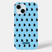 Coques Case-Mate iPhone Chat noir (bleu) (Verso)