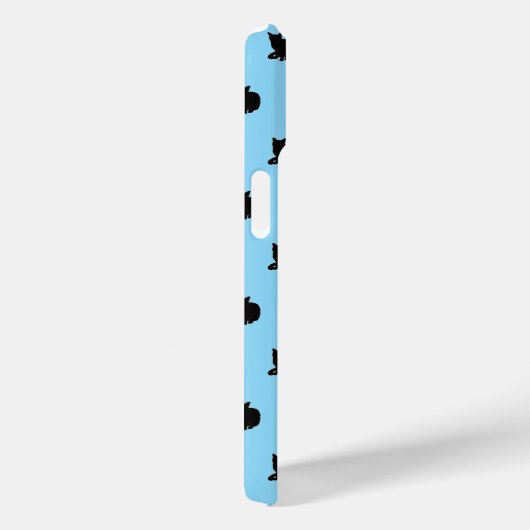 Coques Case-Mate iPhone Chat noir (bleu) (Verso / Droite)