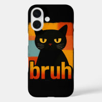 Chat noir bruh drôle rétro vintage mème