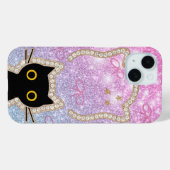 Coques Case-Mate iPhone Chat Noir Caché Qui Regarde Amoureux de Chats Mign (Verso (horizontal))
