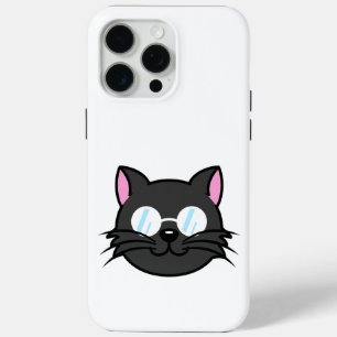 Coque iPhone 15 Pro Max Chat noir Chat noir Chat gris Chat portant des lun