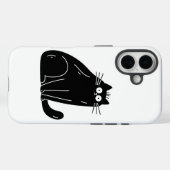 Coques Case-Mate iPhone Chat Noir Choqué Aux Grands Yeux Écarquillés (Verso (horizontal))