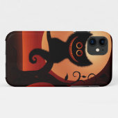 Coques Case-Mate iPhone Chat noir de Whimsical (Dos (Horizontal))