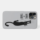 Coques Case-Mate iPhone Chat Noir Drôle Accroché | Attendez là ! (Dos (Horizontal))