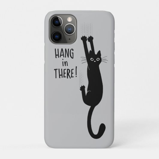 Coques Case-Mate iPhone Chat Noir Drôle Accroché | Attendez là ! (Dos)