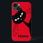 Coques Pour iPhone Chat noir drôle original félin<br><div class="desc">C'est un beau cadeau fait sur commande de chat. Ceci fait le cadeau parfait pour n'importe quelle occasion spéciale.</div>