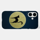 Coques Case-Mate iPhone Chat noir élégante silhouette et lune (Verso (horizontal))