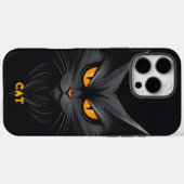 Coques Case-Mate iPhone Chat noir en colère personnalisé (Verso (horizontal))