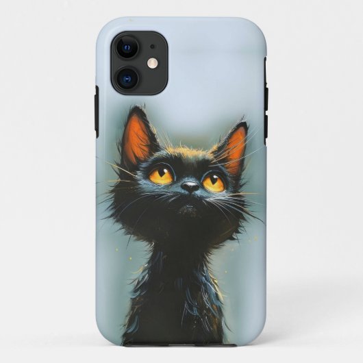 Coques Case-Mate iPhone Chat noir enchanté (Dos)