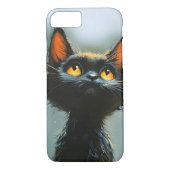 Coques Case-Mate iPhone Chat noir enchanté (Dos)