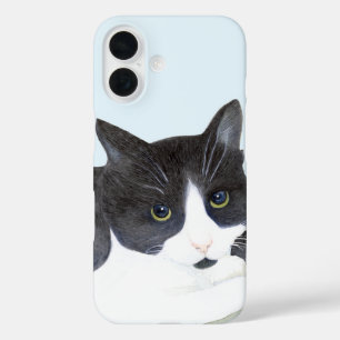Coques iPhone 16 Chat noir et blanc