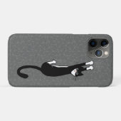 Coques Case-Mate iPhone Chat noir et blanc accroché | Drôle Tuxedo Cat (Dos (Horizontal))