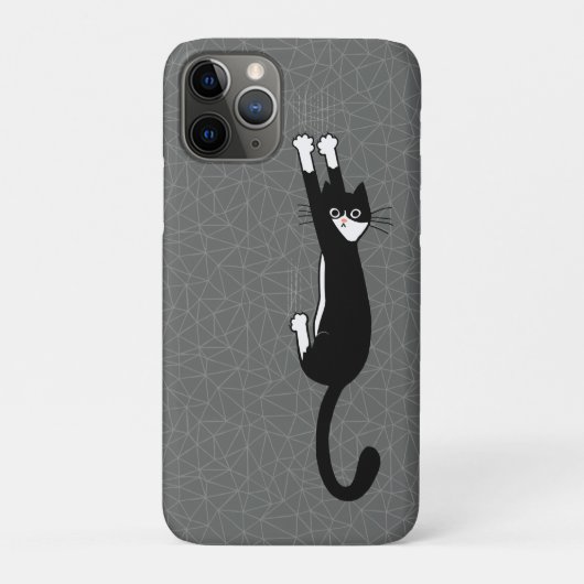 Coques Case-Mate iPhone Chat noir et blanc accroché | Drôle Tuxedo Cat (Dos)