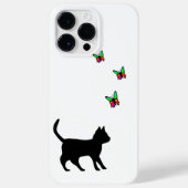 Coques Case-Mate iPhone Chat noir et papillon (Verso)