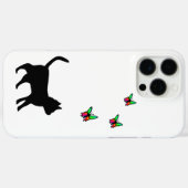 Coques Case-Mate iPhone Chat noir et papillon (Verso (horizontal))