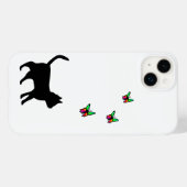 Coques Case-Mate iPhone Chat noir et papillon (Verso (horizontal))