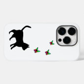 Coques Case-Mate iPhone Chat noir et papillon (Verso (horizontal))