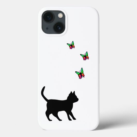 Coques Case-Mate iPhone Chat noir et papillon (Verso)
