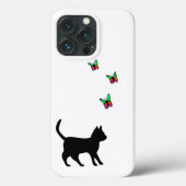 Coques Case-Mate iPhone Chat noir et papillon (Verso)
