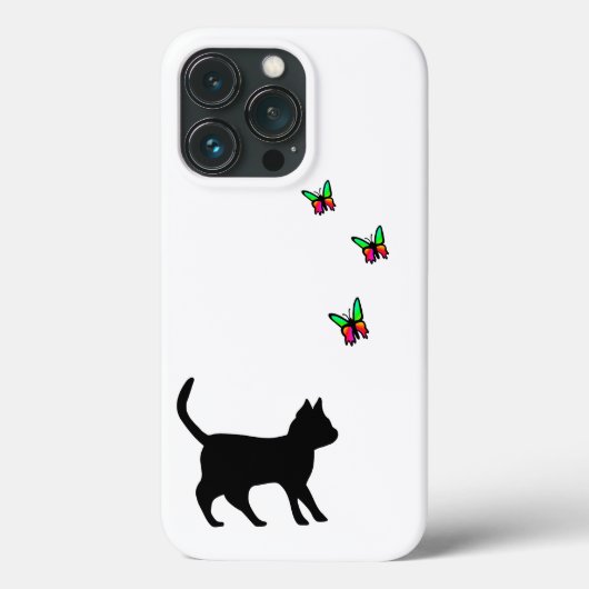 Coques Case-Mate iPhone Chat noir et papillon (Verso)