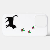 Coques Case-Mate iPhone Chat noir et papillon (Verso (horizontal))