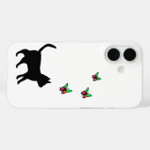Coques Case-Mate iPhone Chat noir et papillon (Verso (horizontal))