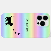 Coques Case-Mate iPhone Chat noir et papillon sur arc-en-ciel (Verso (horizontal))