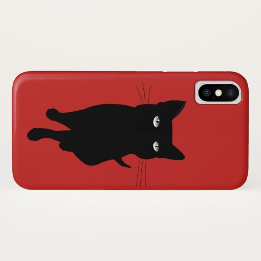 Coques Case-Mate iPhone Chat noir félin mignon (Dos (Horizontal))