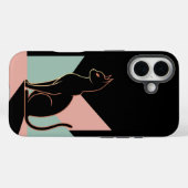 Coques Case-Mate iPhone Chat noir géométrique (Verso (horizontal))
