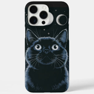 Coques iPhone 16 Pro Max Chat noir gothique, Cadeau gothique, Chat noir de