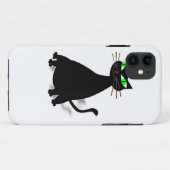 Coques Case-Mate iPhone Chat noir gras aux yeux verts (Dos (Horizontal))