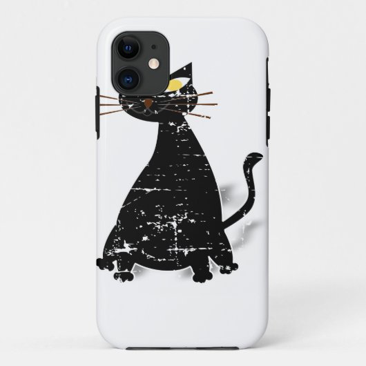 Coques Case-Mate iPhone Chat noir gras en détresse (Dos)