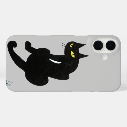 Coques Case-Mate iPhone CHAT NOIR gris (Verso (horizontal))