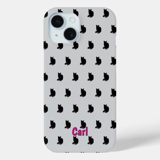 Coques Case-Mate iPhone Chat noir (gris) (Verso)