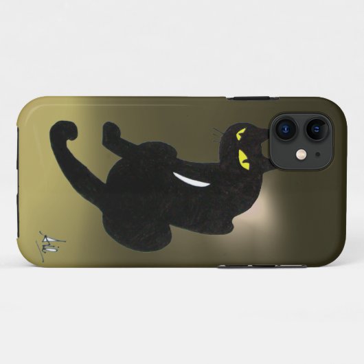 Coques Case-Mate iPhone CHAT NOIR gris (Dos (Horizontal))