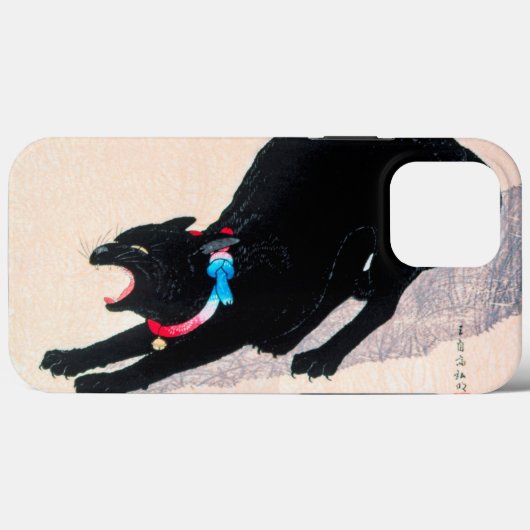 Coques Case-Mate iPhone Chat noir Hissing Fine Art par Hiroaki Takahashi (Verso (horizontal))