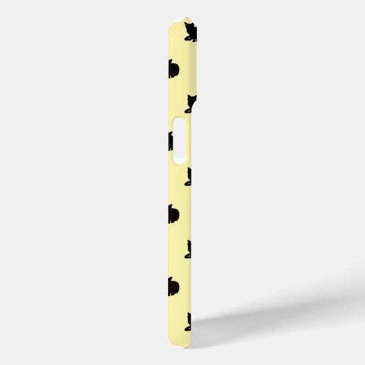 Coques Case-Mate iPhone Chat noir (Jaune) (Verso / Droite)
